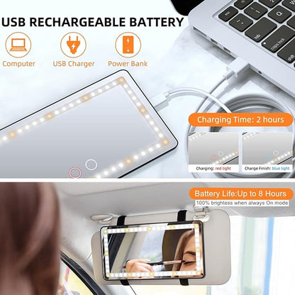Car Sun Visor Vanity Makeup Mirror, Universal - Image 4