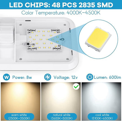8 Pack RV Lights Interior 12V Led 8W Ceiling Double Dome Light 600 Lumen - Image 4