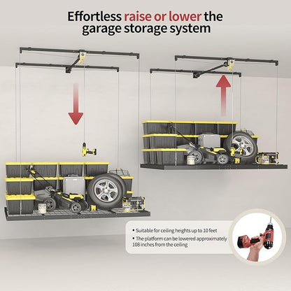 Garage Ceiling Storage Racks – 4x8 FT Overhead Garage Storage Rack - Image 4