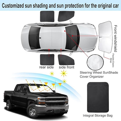 TINGLU Window Shades for Chevrolet/Chevy Silverado 2014-2019 Accessories Full - Image 3