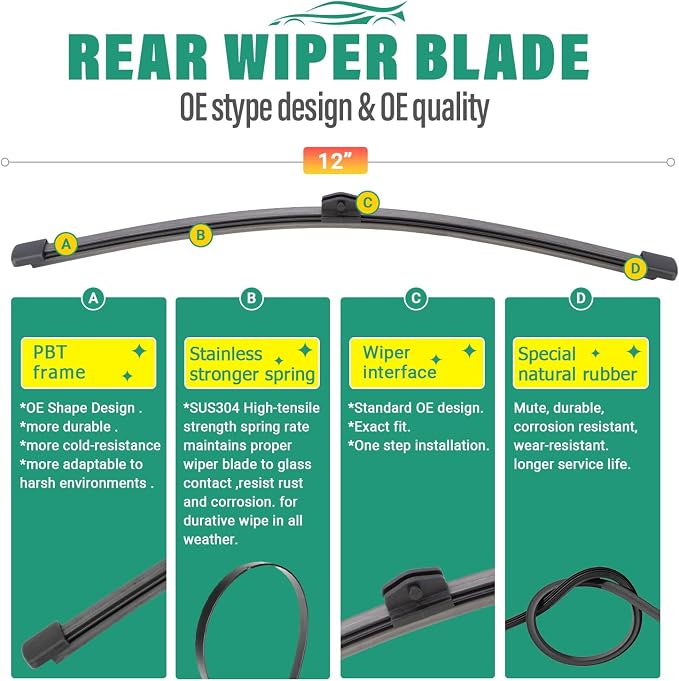 22" 22" 12" Windshield Wiper Blades Replacement - Image 4