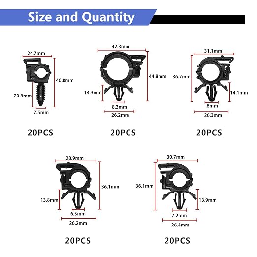 Car Harness Routing Clips 165PCS Assortment 11 Different Sizes Automotive Wire - Image 2