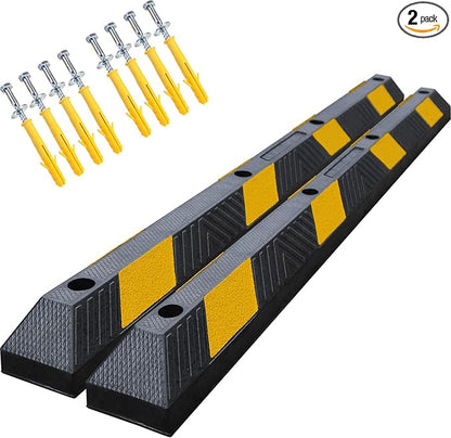72" in 6' Ft Heavy-duty Rubber Parking Curb, Installation Kits Included by OranLite