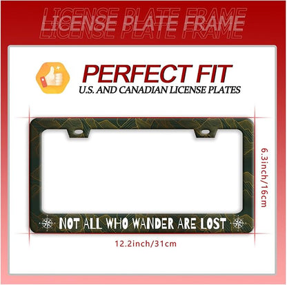 Not All Who Wander are Lost License Plate Frame Funny Golden Mountains License - Image 7