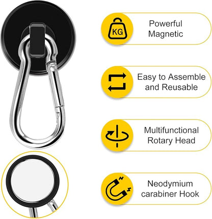 DIYMAG Black Magnetic Hooks, 70LBS Strong Heavy Duty Neodymium Magnet Magnetics - Image 4