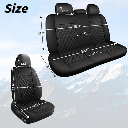 Car Seat Covers Full Set, Breathable and Waterproof Napa Leather Car Seat Cover - Image 6