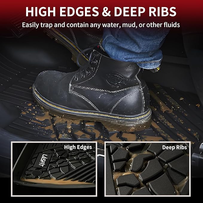 LASFIT Floor Mats for Jeep Wrangler Unlimited 4XE 2021-2024 2025 4 Door Plug-in - Image 2