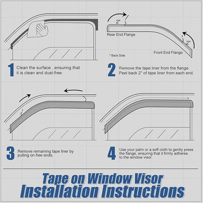 Auto Dynasty 2Pcs Carbon Fiber Pattern Window Visors Compatible - Image 5