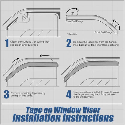 Auto Dynasty 4Pcs Carbon Fiber Pattern Window Visors Compatible - Image 5
