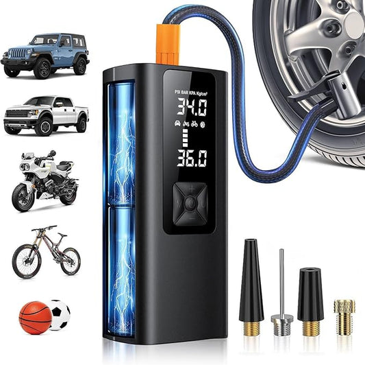 Tire Inflator Portable Air Compressor, 150 PSI & 3X Faster Cordless Air Pump by WELLFORM