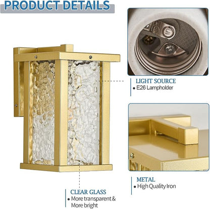 Outdoor Wall Sconce E26 Base Metal Frame - Image 4