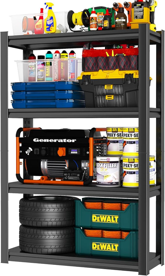 Garage Shelving Unit, Heavy Duty 4-Tier Adjustable Storage Shelf, Steel Shelving by Notmise