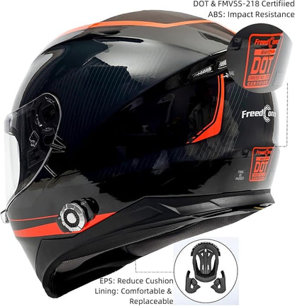 Full Face FreedConn Motorcycle Helmet Bluetooth 5.0 Integrated 2 Way Intercom - Image 7