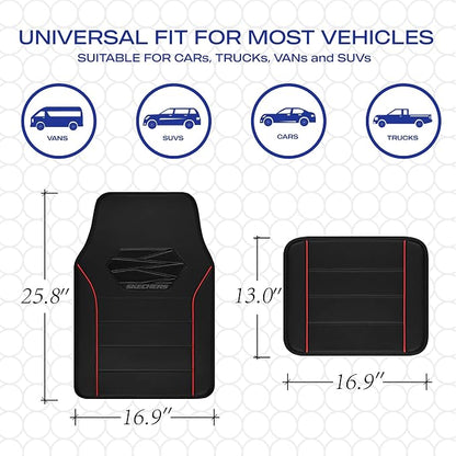 Skechers Memory Foam Car Mats, Leather Piping Floor Mats - Image 6