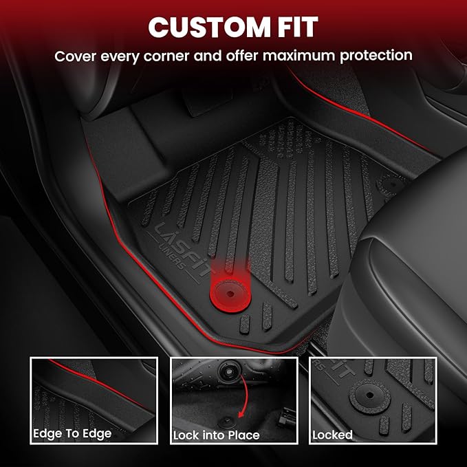 LASFIT Floor Mats for Toyota Tacoma 2005-2011 Access Cab All Weather Custom Fit - Image 2