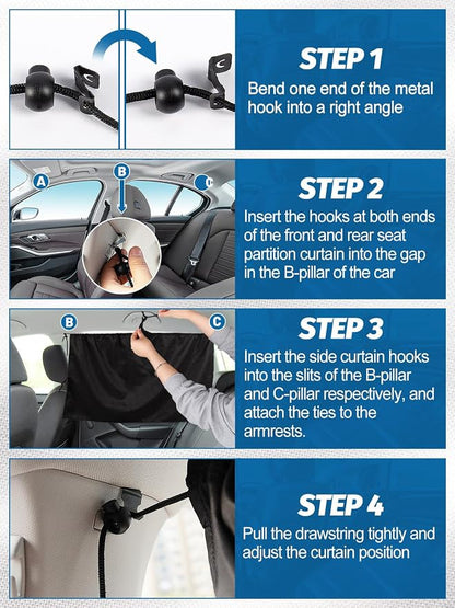Set of 3 Car Privacy Curtains - Image 7