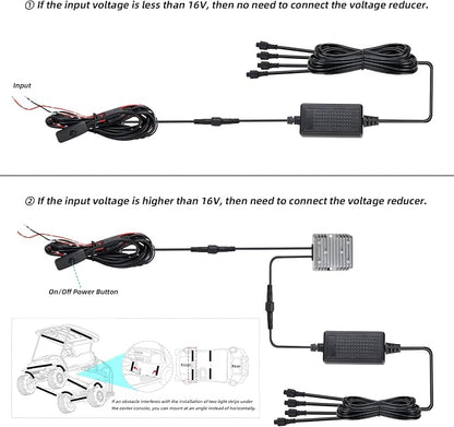 Roykaw Golf Cart Underglow LED Strip Lights Accent Neon Lighting Kit w/Canopy - Image 7