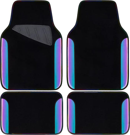 CAR PASS Chameleon Iridescent Reflective PU Leather&Waterproof Universal Carpet by CARPASS