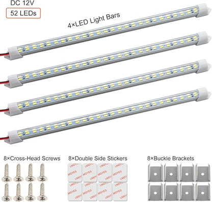 12V Interior LED Light Bar for Car, 12V LED Light Strip 54 LEDs Lighting Super - Image 4