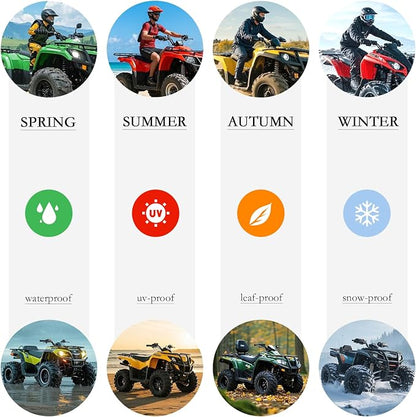XYZCTEM Waterproof ATV Cover, Heavy Duty Black Protects 4 Wheeler from Snow - Image 5