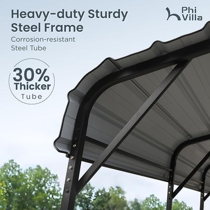 PHI VILLA 25 x 14 ft Heavy Duty Metal Carport - Image 4