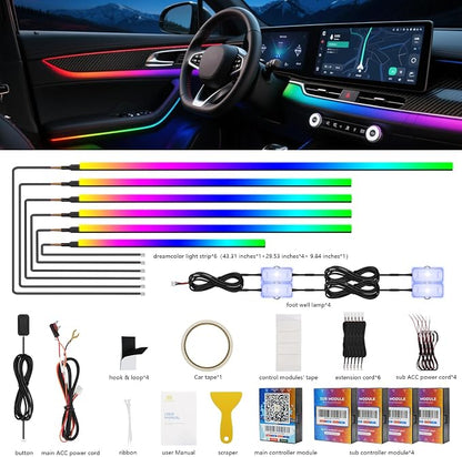 2025 Upgraded Dreamcolor Acrylic Interior Car LED Strip Light - Image 2