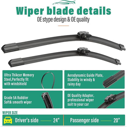 24" 20" 13" Windshield Wiper Blades Replacement - Image 3