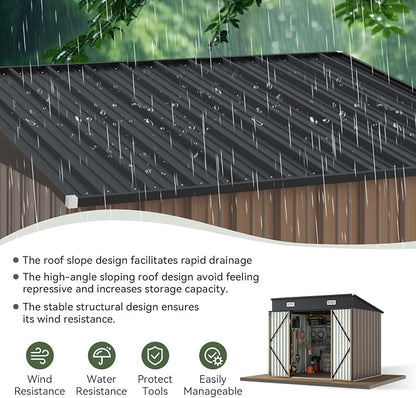 Aoxun 7.5x6 FT Outdoor Shed Metal Storage Shed - Image 7