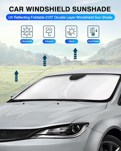 KUST Windshield Sun Shade for Chrysler 200 2011-2018 Window Shade Sun Visor - Image 2