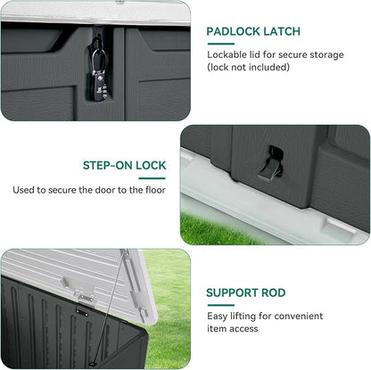 YITAHOME Extra Large Outdoor Horizontal Storage Shed, 4.5x4ft Resin Tool Sheds - Image 6