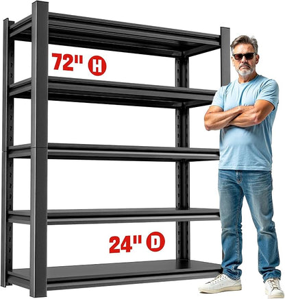 Heavy Duty Shelving – Metal 5 Shelf Storage Unit by OLLRRACT