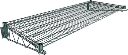 24" x 60" Green Epoxy Wire Wall Mount Shelf by Krollen+Industrial