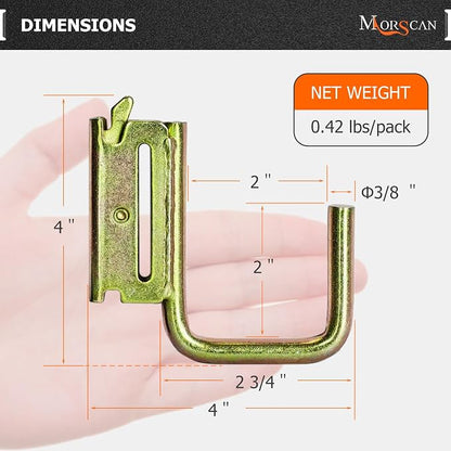 6 Pack 2" E Track J Hooks Heavy Duty Galvanized Steel E-Track Tie Down - Image 3