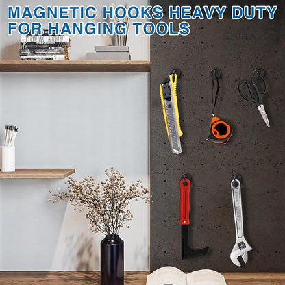 LOVIMAG Magnetic Hooks, 40LBS Black Magnet Hooks Strong Neodymium Magnets - Image 6