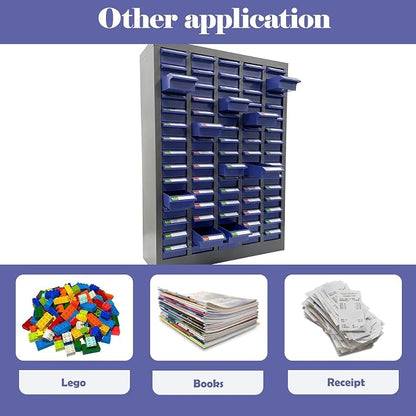 Parts Cabinet, 75 Drawers Tool Cabinet Without Door, Plastic Bolt and Nut Tool - Image 4