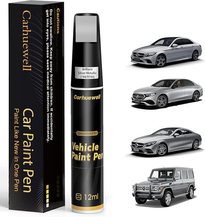 Brilliant Silver Metallic Touch Up Paint Compatible by Carhuewell