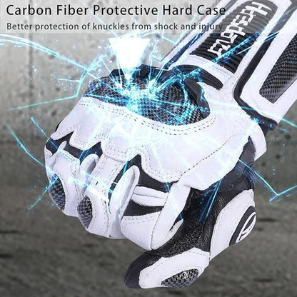 Harssidanzar Leather Motorcycle Gloves - Image 6