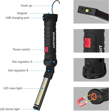 Tool Gifts for Men 2Pack Rechargeable LED Work Lights - Image 4
