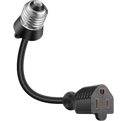 Feekoon 1 Pack 3 Outlet Light Socket Adapter, Convert E26/E27 Bulb Socket to 3 by FEEKOON