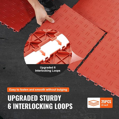 VEVOR Interlocking Floor Covering Tiles, 25 Pack, Non-Slip Double-Sided Texture - Image 6