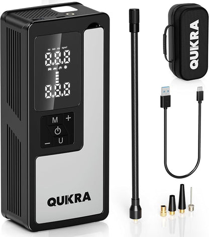 P009 Tire Inflator Portable Air Compressor, 4× Faster 150PSI Air Pump, Auto by QUIKRA