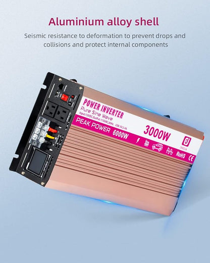 CEJIA Power Inverter 3000W Pure sine Wave ac car Inverter Peak 6000watt 12V DC - Image 7