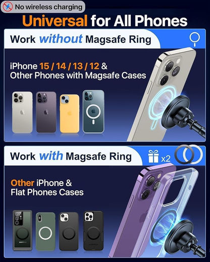 HTU for MagSafe Car Phone Mount Magnetic Phone Holder for Windshield Vent - Image 2