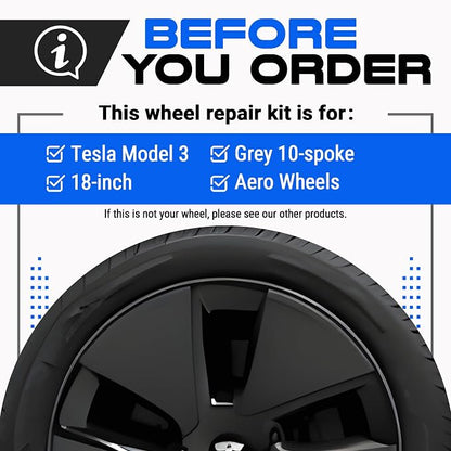 Premium Tesla Wheel Curb Rash Repair Kit - Image 2