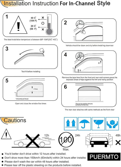 Side Window Visor Wind Deflector, 1994-2010 Mazda B2300/B4000, 1994-2008 Mazda - Image 7