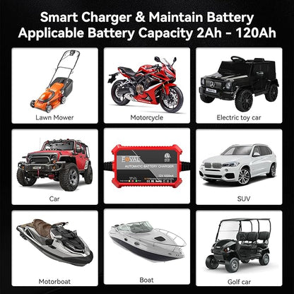 FOVAL Fully Automatic Trickle Charger, 1000mA 12V Smart car Battery Charger - Image 8
