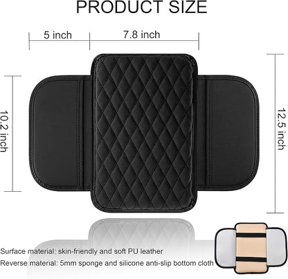 Car Center Console Cover, Upgraded Leather Armrest Seat Box Cover - Image 2