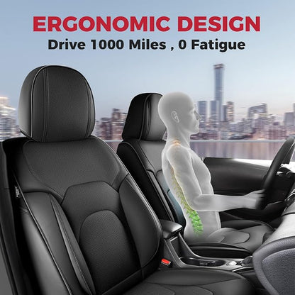 FREESOO Car Seat Covers Full Set, Waterproof Automotive Seat Covers, Leather - Image 3