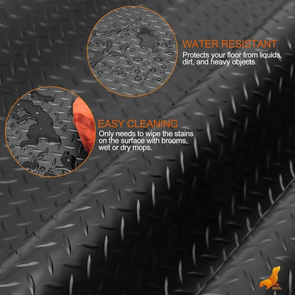 SEAL 6 x 20 Ft Premium Garage Floor Mat, Solid 2.8mm Thickened Black Commercial - Image 4