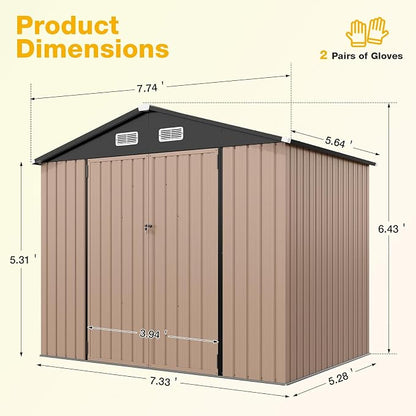 8x6 FT Outdoor Storage Shed - Image 5